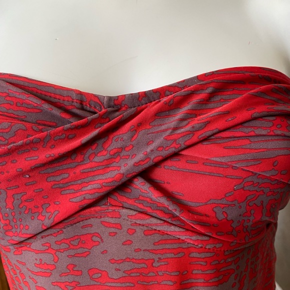 Massimo Womens Tankini Swimwear Strapless Tiger Striped Brown Red Size S - Picture 11 of 13